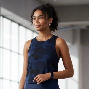 GAP Fit muscle breathe Blue Camo Sleeveless tank Top